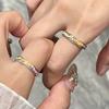 Luminous Rainbow Couple Rings Open Rings For Women Men Adjustable Couple Rings Jewelry Gift