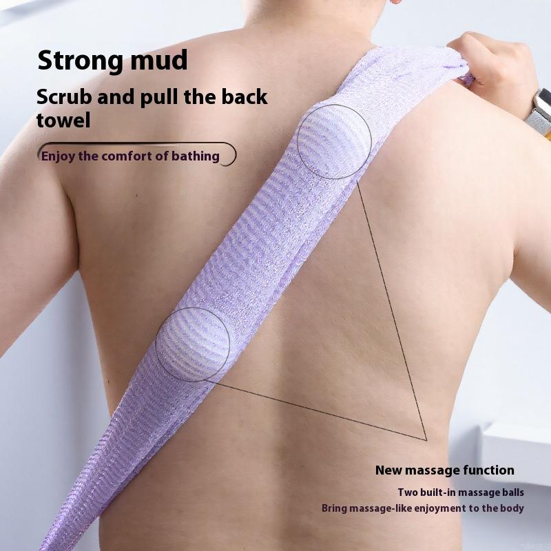 High Elasticity Frosted Long Shower Towel Shower Body Brush Bathing Massage Back Body Exfoliating Bathroom Wash Brush Bath Tools