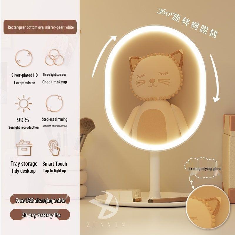 Tabletop LED Makeup Mirror: High-Definition, Compact Mirror for Dressing Table