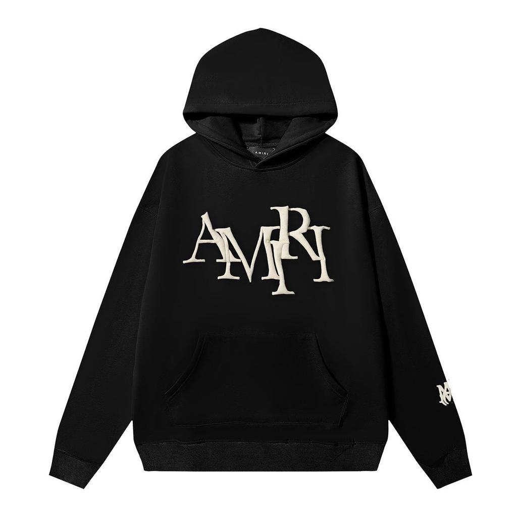 Men's Hooded Sweatshirt - American Trend, Letter Print, Cotton Terry Cloth