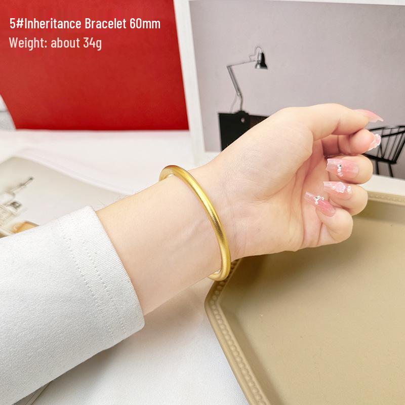 Women's Gold Sand Bracelet: Long-Lasting Copper Alloy, Ancient Heritage, Four-Leaf Clover for Two-Life Happiness.