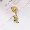 Blucome Green Frog Lifting Hot Air Balloon Shape Brooch Enamel Animal Corsage Jewelry for Women Suit Hijab Pins