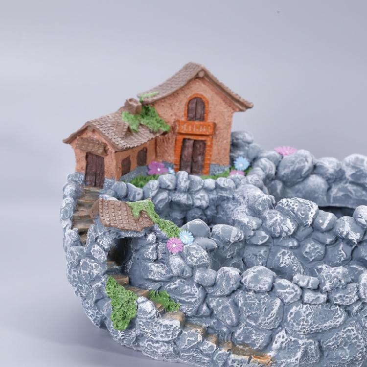 Garden Miniature Sweet House Cottage Flowerpot DIY Bonsai Pots for Succulents Plant Indoor Outdoor Tabletop Decoration
