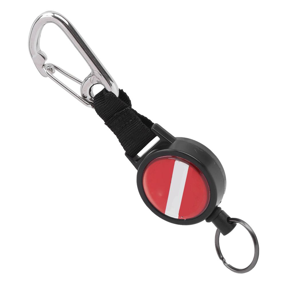 Diving Stainless Steel Wire Stretch Spring Rope Lanyard Antilost Key Ring BCD Accessory