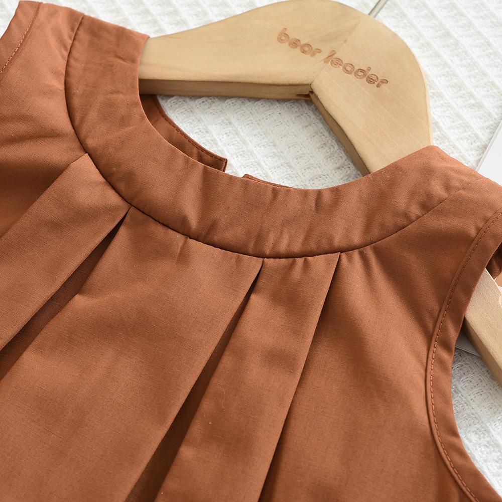 Mädchen Weiter Hosenanzug Set Sommer Neu Kinder Lässiges Sommer Outfit Koreanischer Stil Mädchen Weste Top Zweiteiliges Set