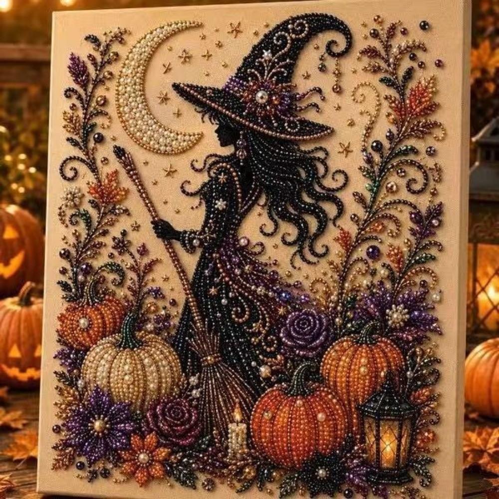 Sparkling Texture Ghost Pearl Art DIY Kit Halloween Pearl Art Halloween Decorating Style 5