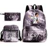 School Bag, Peripheral Printing Three-piece Set, Student School Bag, Backpack, Messenger Bag, Pencil Bag.