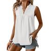 European Style Summer Fashion V-Neck Color Block Casual Sleeveless