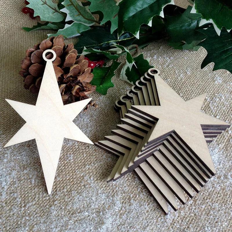 

10pcs/lot Unfinished Natural Wood Slices for Crafts Centerpieces, Wooden DIY Christmas Ornaments Blank Hanging Decor to Paint