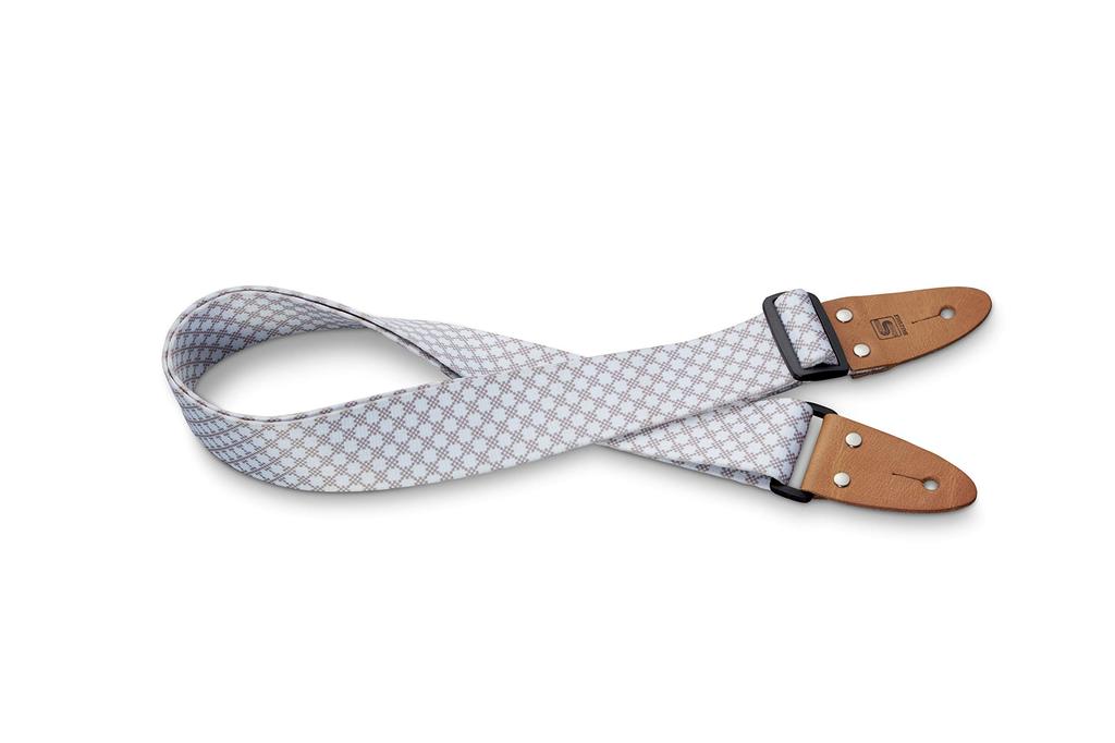 Suzuki KSS-2 White and Brown Checkered Shoulder Strap for Melodica with Strap Pin