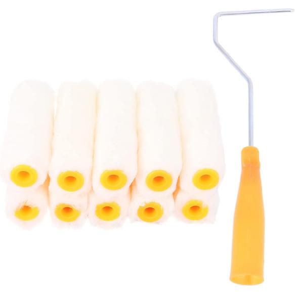 Angoily Sets Inch Small Paint Roller Cover Kit Paint Roller Brush for Wall Decorative Washable Reusable No Mess for Home Pcs Random