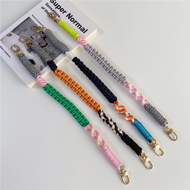 Strong Sturdy Pure Hand Thick Braided Mobile Phone Rope Hand Bag Pendent Short Phone Lanyard Creative Wrist Strap Outdoor Chain
