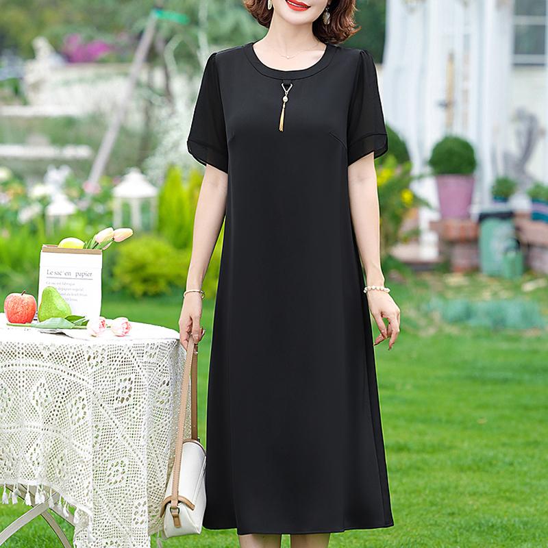 Letní elegantní šaty pro ženy luxusní krátké rukávy dlouhé šaty pro ženy vintage oblečení