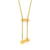 Hollow Beads European/American Sweater Chain: Luxurious Tassel Pendant in 18K Gold-Plated Titanium Steel