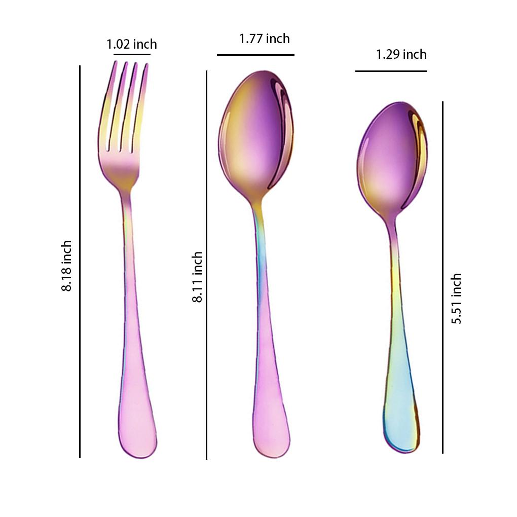 Set di Stoviglie Forchette da Tavola Cucchiaino da Caffè Stoviglie Posate Decorative Senza Bave Liscio Durevole Lavabile