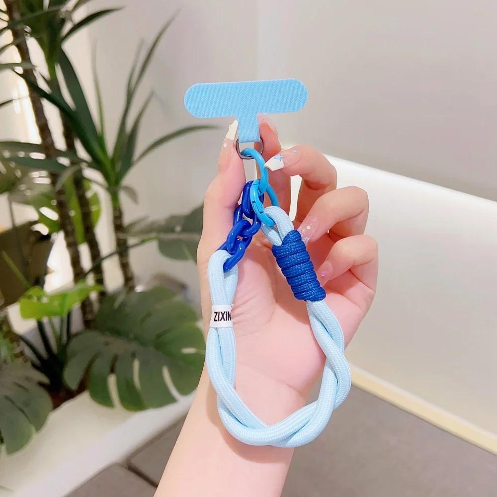 Braided Short Phone Lanyard Outdoor Universal Case Keychain Crossbody Card Hand Cord Clip Rope Anti-lost Wrist Strap Charm Chain