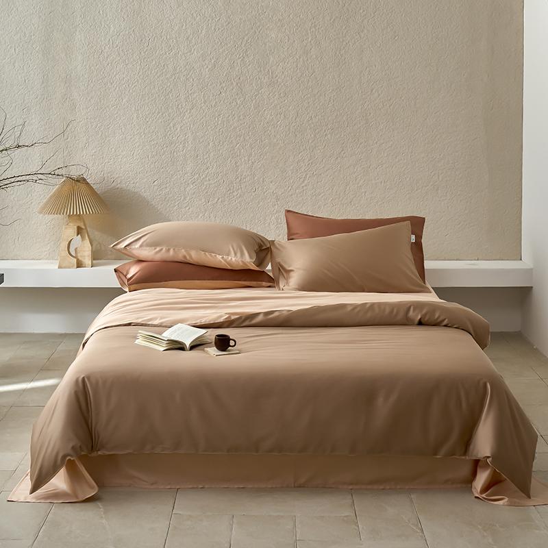 Hochwertiges Bettwäscheset aus 65 % Lyocellfaser und 35 % Baumwolle, Queen-Size-Bettwäscheset mit frischem Naturpflanzenmuster und Bettlaken, Steppdeckenbezug und Kissenbezug