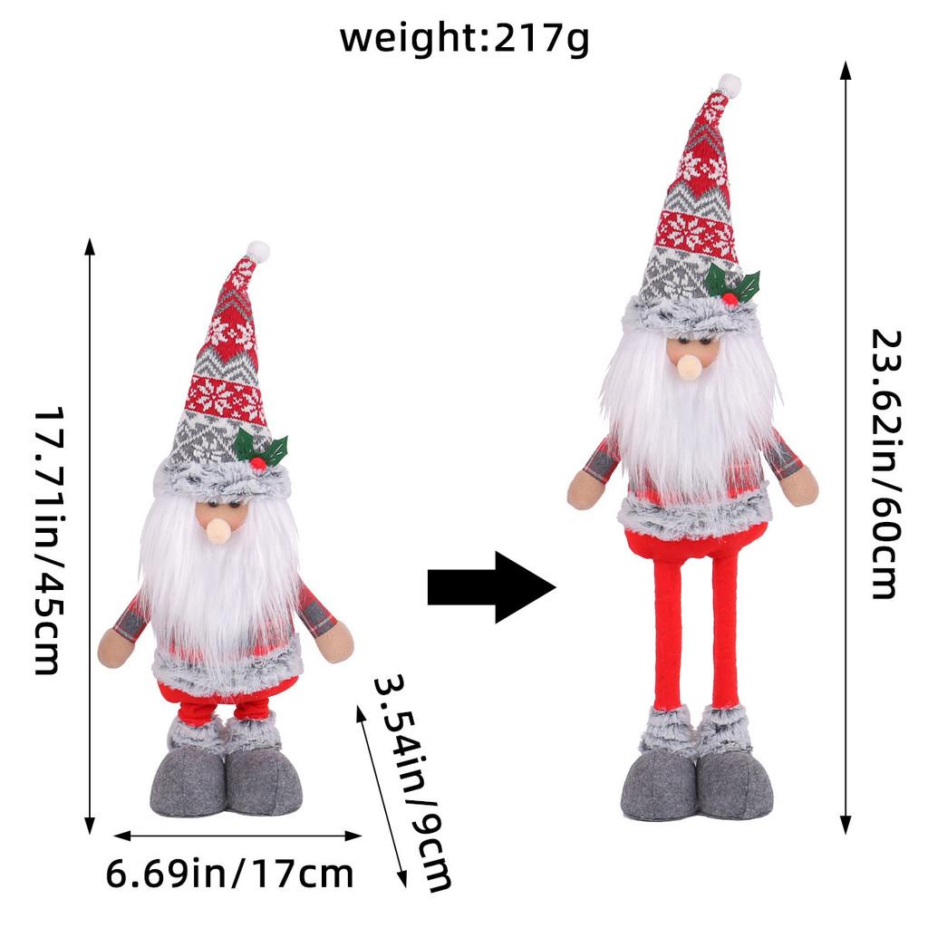 Christmas Snowman Plush Toy With Stretching Design For Holiday Decor And Gift