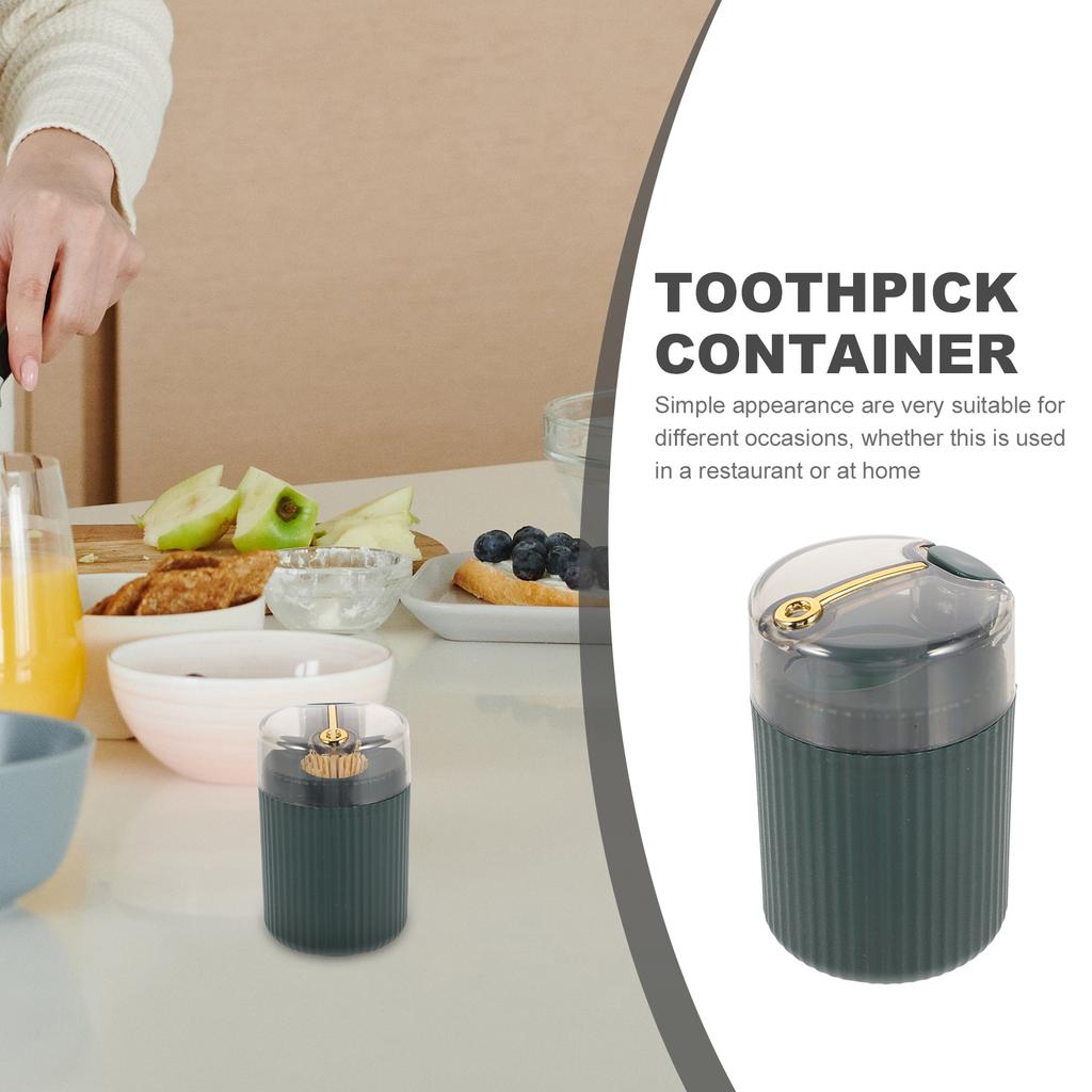 Toothpick Box Dispenser Holder Stick Container Bottle Makeup Keeper Carrier Cotton Jar Automatic Organizers Type Press Click