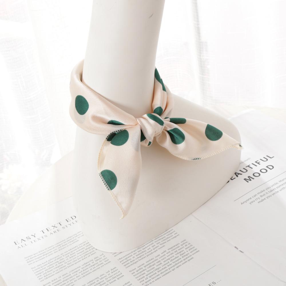 New Fashion Dots Silk Square Scarf Women 50cm Neck Head Scarfs Office Lady Hair Kerchief Shawl Head Tie Handkerchief
