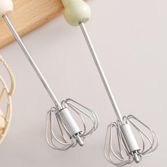 Stainless Steel Egg Whisk Semi-Automatic Hand Push Rotary Blender Manual Mixer Stirrer Kitchen Tool for Blending Whisking Beating Stirring
