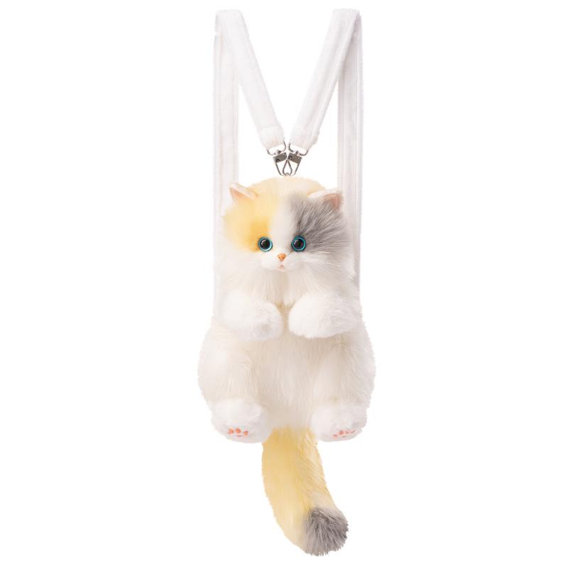 Tragbarer lebensechter Stoffpuppenkatzen-Rucksack - 33cm Mittleres Plüschtier Niedliche Umhängetasche Puppenspielzeug