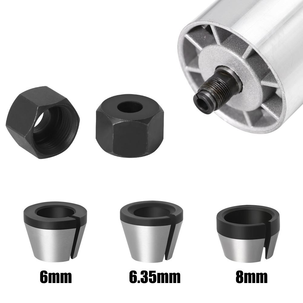 6mm 6.35mm 8mm Collet Adapter for Router, Milling Machine Converter Nut, Grinder Spindle Chuck Accessories