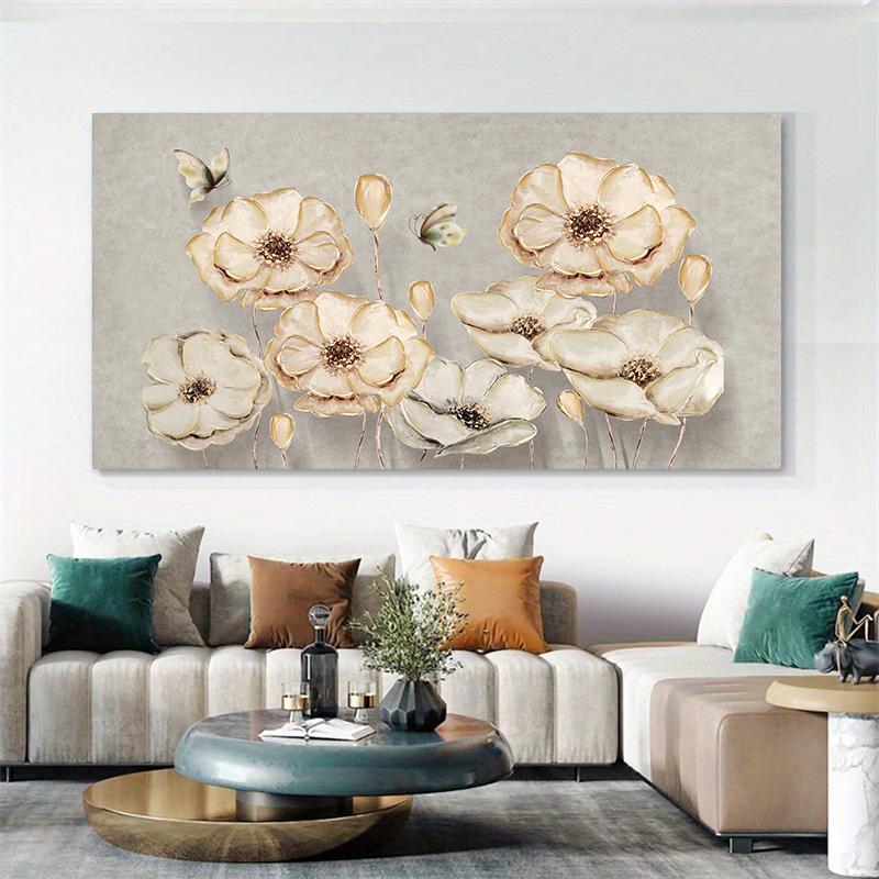 Modern Abstract Retro Flower Canvas Art Print, Wall Decor for Living Room, Bedroom, and Hallway