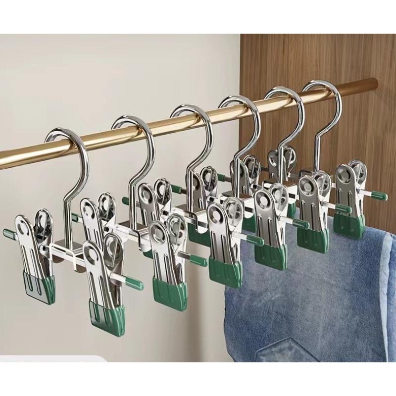 Stainless Steel Multi-Functional Hook Clip For Clothes Hangers And Wardrobes For Storing Trousers