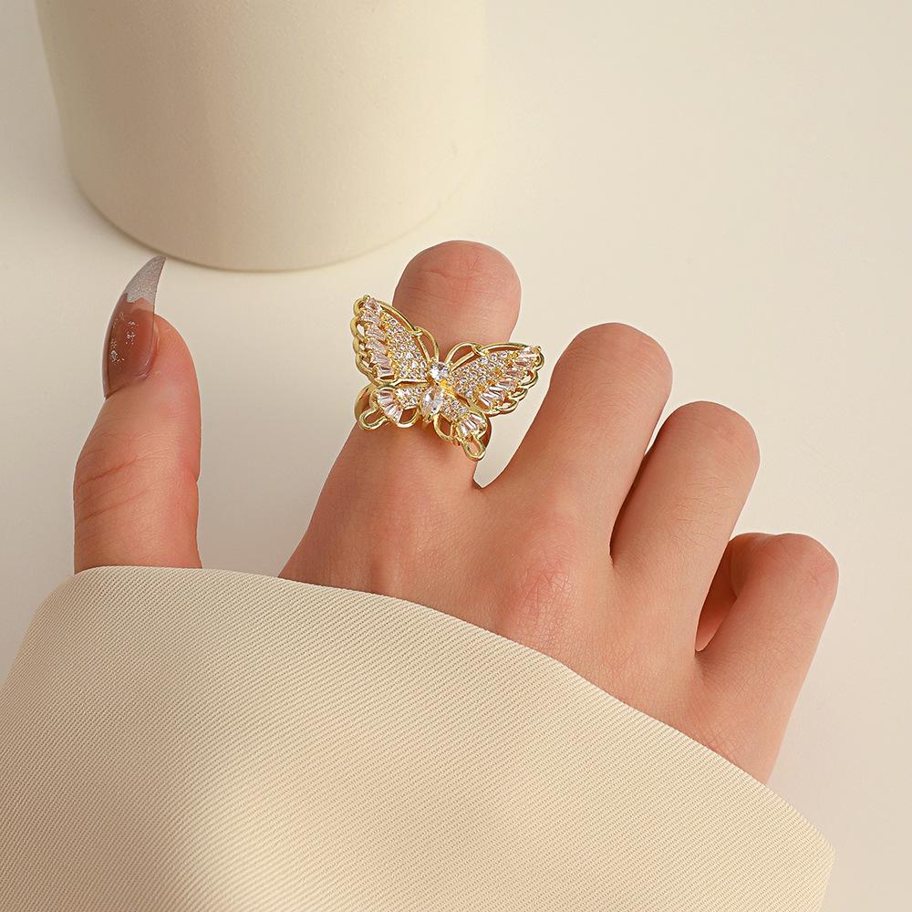 High-End Cross-Border Fashion Bow Ring for Women - European & American Style Open Index Finger Accessory