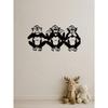Metal Three Wise Monkeys Wall Sculpture, See Hear Speak No Evil Figure, Home Decor, Primate Animal Art, Iron Craft Gift