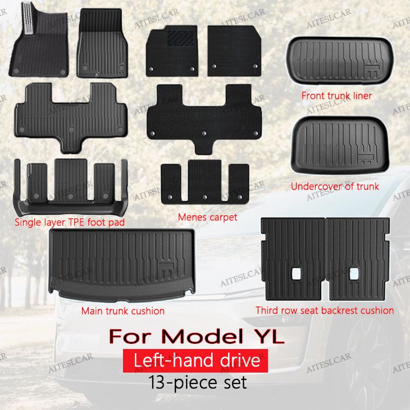 For Tesla Model Y L Launch 2026 Car Floor Mats All-inclusive Threshold Style Foot Pads Protective Pad Interior Accessories