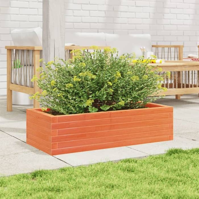 VidaXL Planter Wax Brown 90x40x23 Cm Solid Pine Wood, Outdoor Planter, Flower Box, Plant Box, 847225