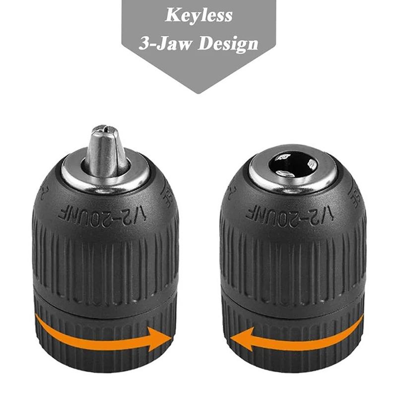 1Pc 1.5-10mm OR 0.8-10mm 1/4" Hex Shank Drill Chuck Keyless Drilling Quick Change Bit Adapter Converter Woodworking Power Tool