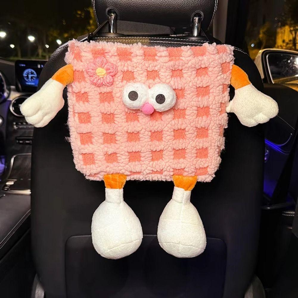 Cartoon Paper Storage Case Creative Vehicle Trash Bin Plush Car Tissue Box  Home Decoration