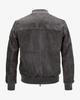Men's Gray Genuine Biker Wear Stylish Soft Bomber Jacket Suede Lambskin Handmade Stylish