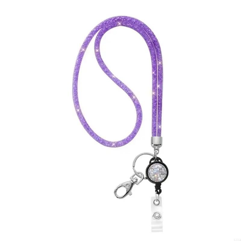 1pc Rhinestones Lanyard Badge Card Holder Lanyard for Teacher Retractable Lanyard Necklace Eyeglass Holder Lanyard for Women