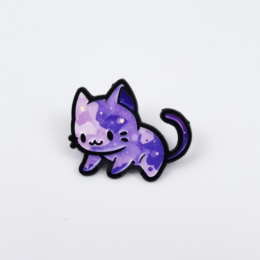 Gradient Cartoon Kitten Brooch: Cute Alloy Badge for Backpack & Clothing Decoration.