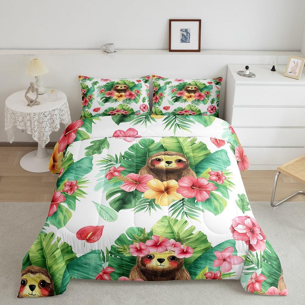 Erosebridal Horse Quilt Twin Size, Farmhouse Western Cowboy Cowgirls Duvet Insert for Kids Boys Girls Teens, Cartoon Kawaii Horse Bedding Se