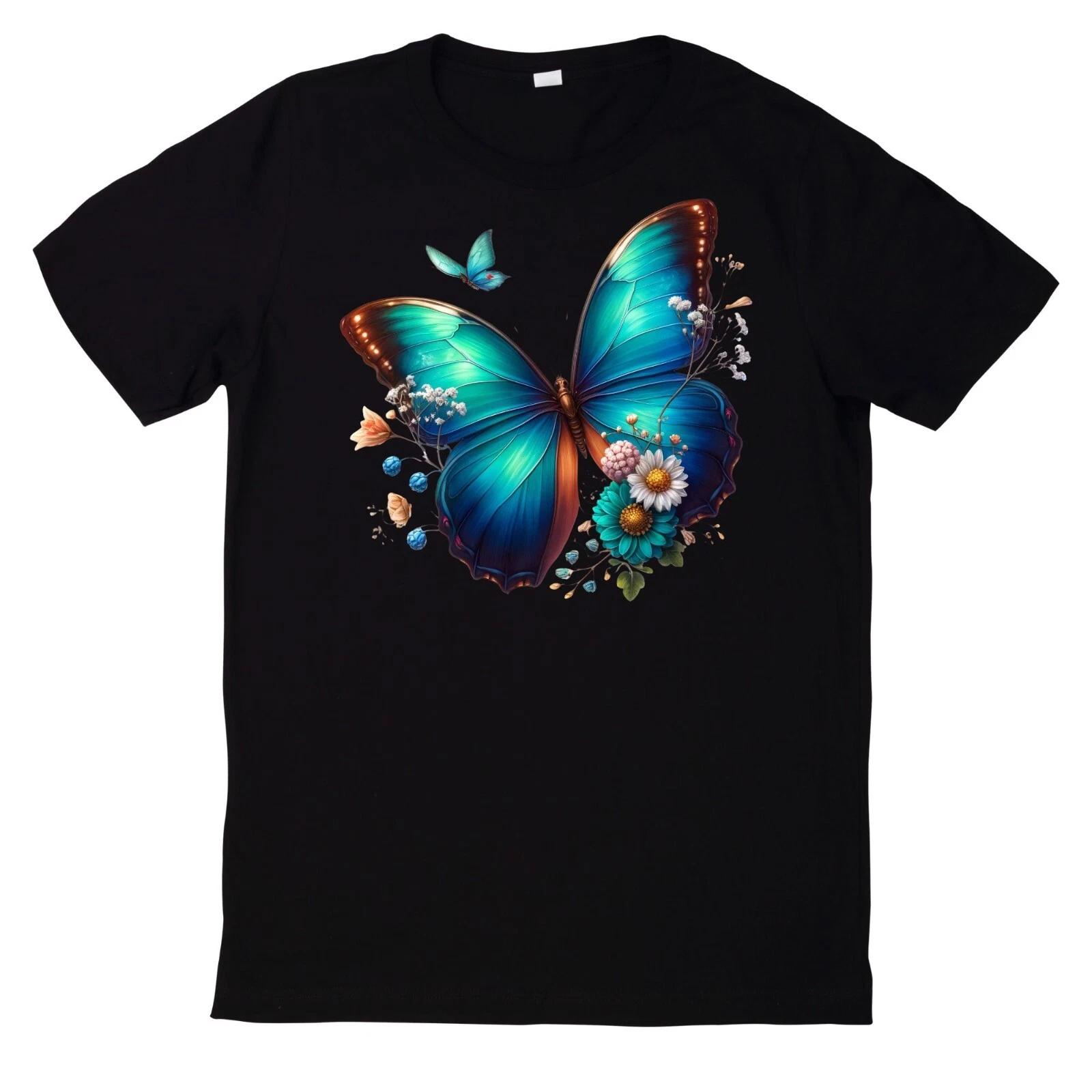 T-Shirt Blumen schmetterling XXXXL