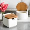 European Creative Ceramic Flip Seasoning Jar Cruet Salt Storage Tank Simple Spice Jar Kitchen Supplies Pepper Box Condiment Pot
