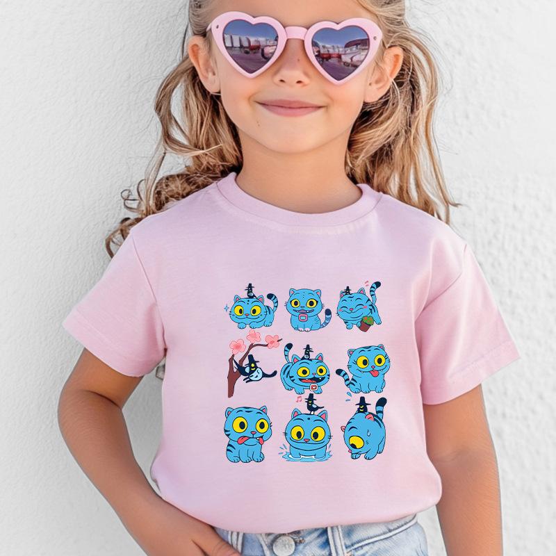 Kpop Korean Wave Witch Hunt printed T-shirt short sleeved children's clothing