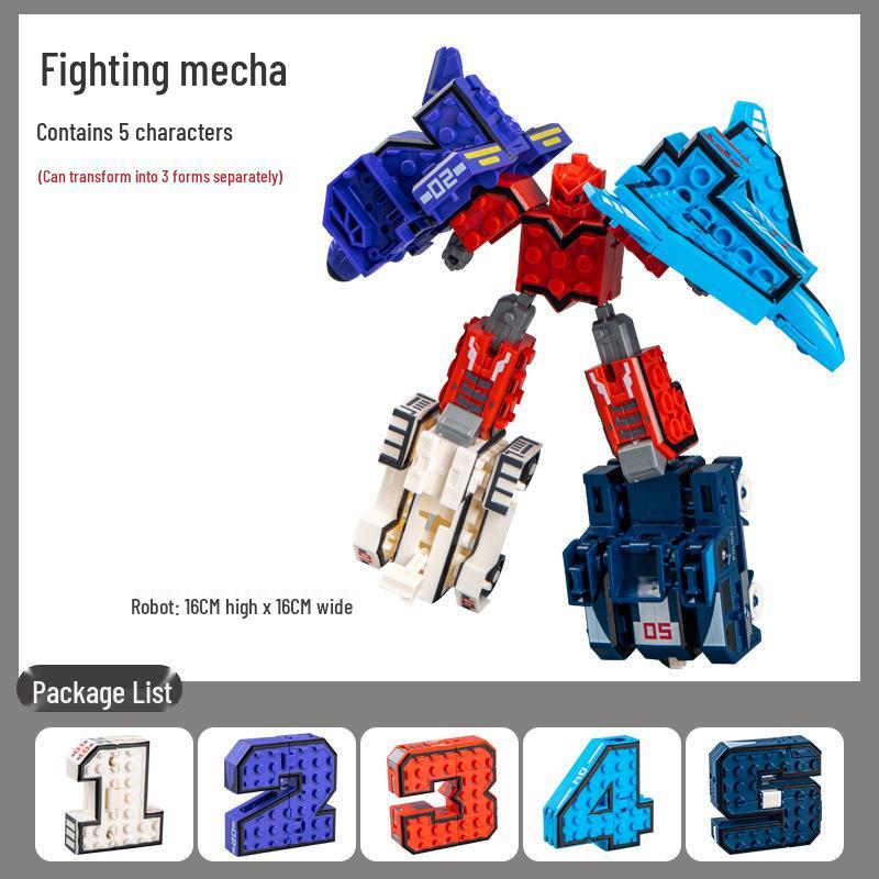 Number Transforming Robot Toy Set for Kids: 0-9 Educational Assembly for Elementary Students