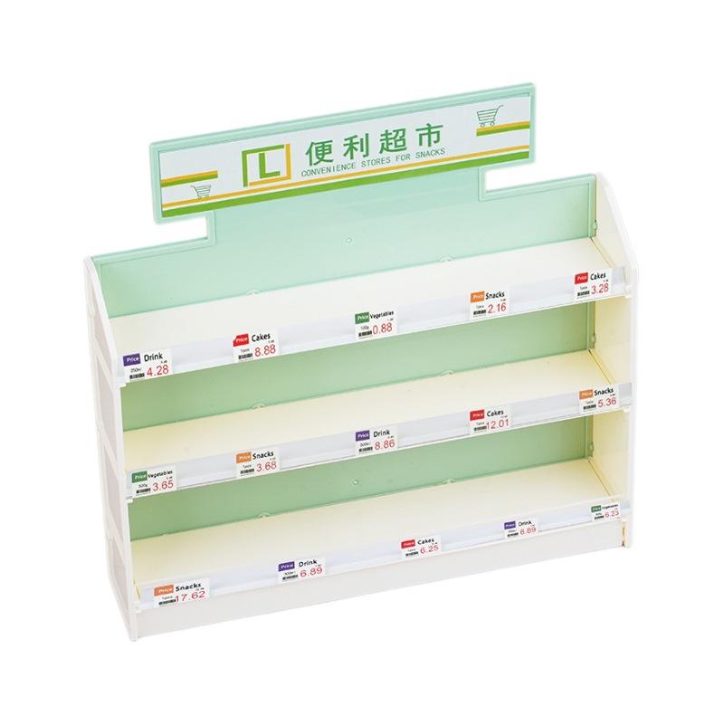 Simulation Mini Miniature Food Play Supermarket Rack Snack Shelf Scene Doll House Model Small Ornament Play House Toy
