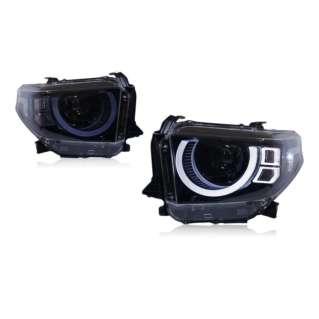 14-20 Toyota Tundra LED Projector Headlights with Defender Style DRL and Turn Signals