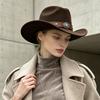 Ethnic Style Jazz Hat Solid Color Vintage Cowgirl Hat Fashion Western Cowboy Hat  for Men And Women