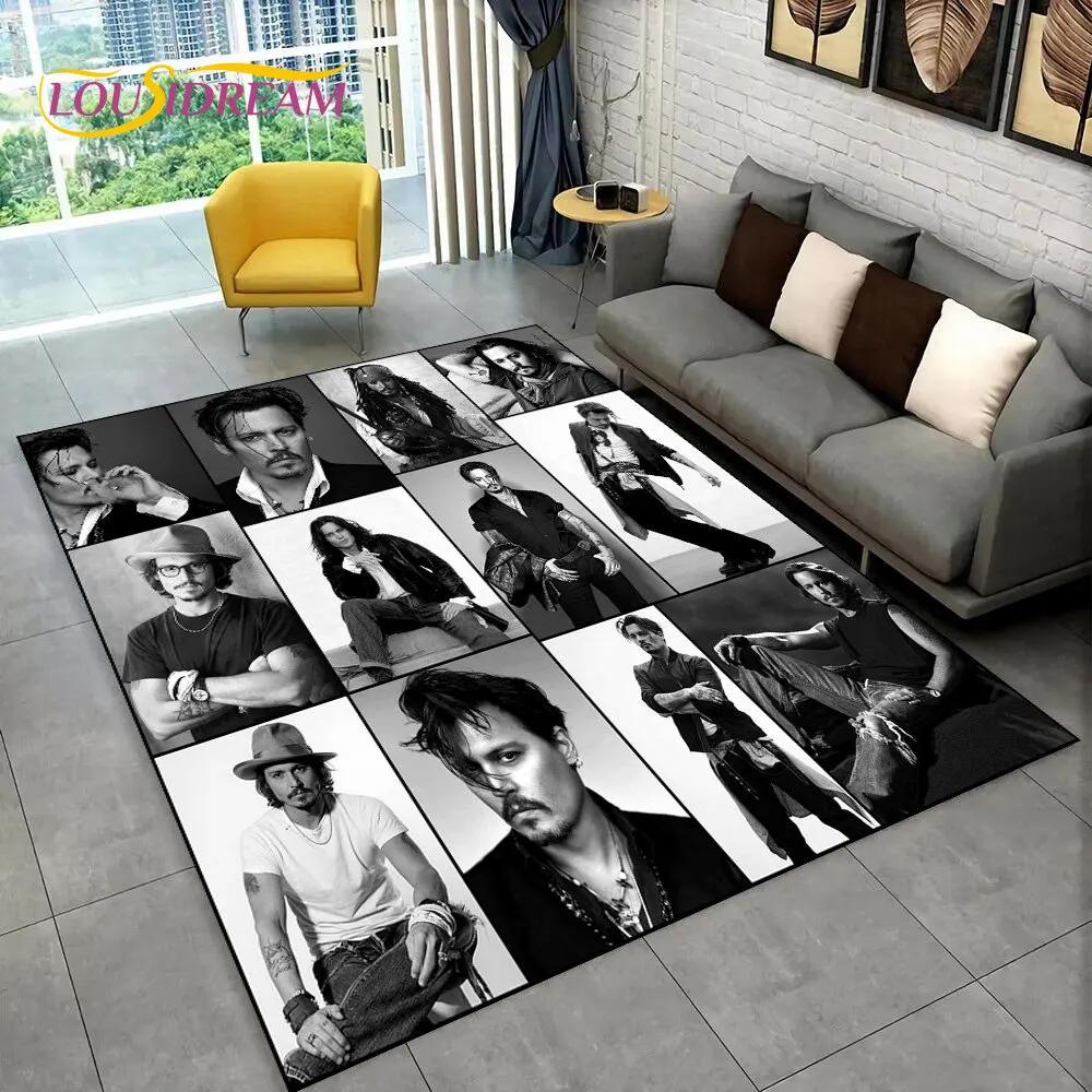 3D Printing Johnny Depp Series Area Rug,Carpet Rug for Home Living Room Bedroom Sofa Doormat Kitchen Decor,Non-slip Floor Mat HD