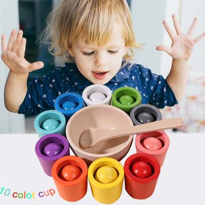 Cognition Games Balls In Cups Montessori 10 Color Sorting Matching Toys  Children Toddler