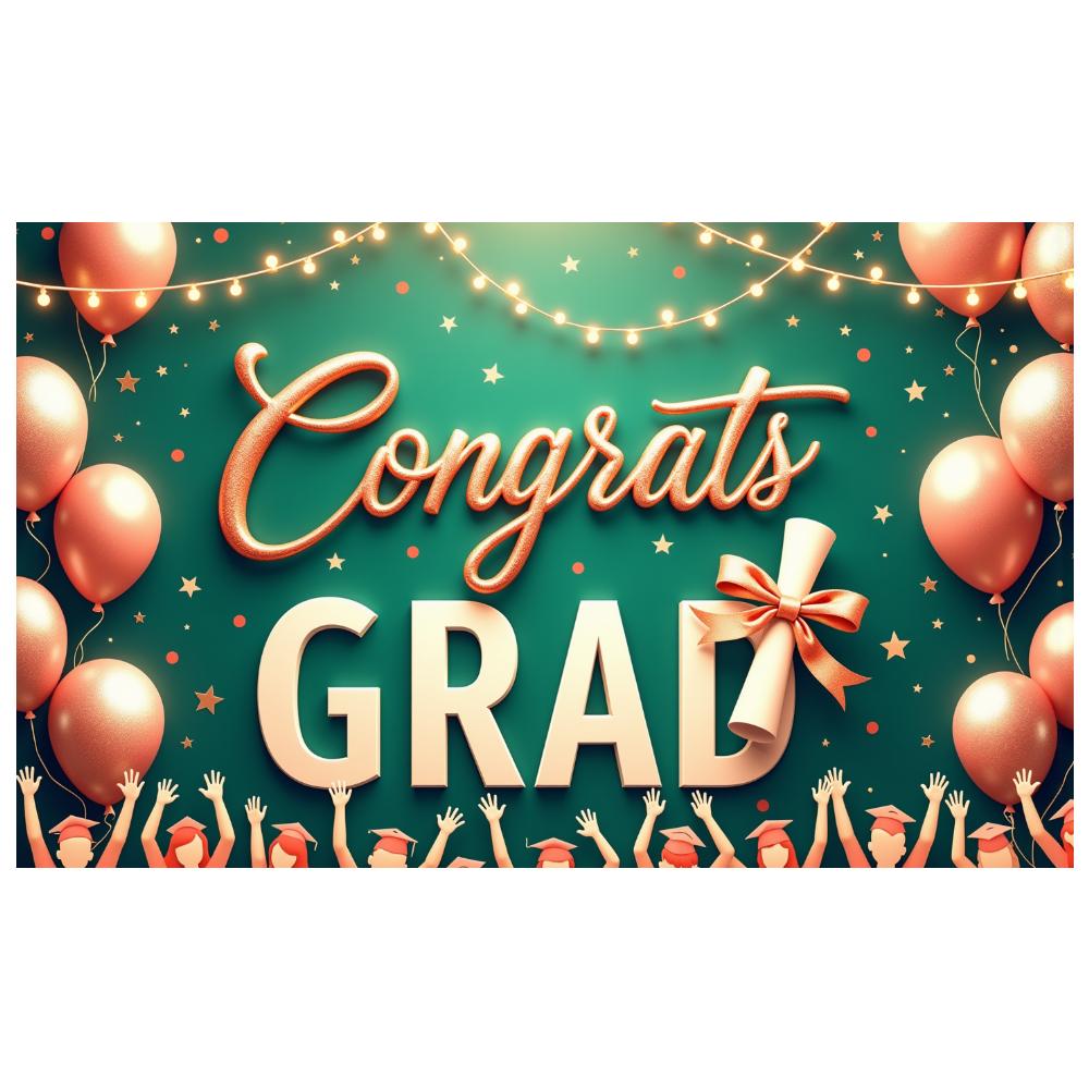 Graduation Party Graduation Cap Theme Event Banner Graduation Celebration Festive Lights For Party Backdrop Indoor Decoration