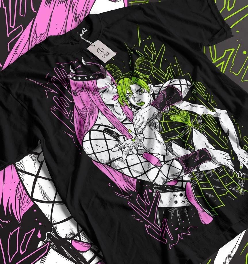 Anime Jolyne Jotaro Cujoh Kujo s Bizarre Adventu Black T Shirt Size S 4XL